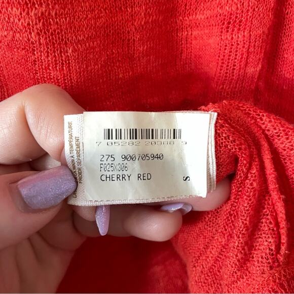 Free People Beach Sheer Button-Down Top | Red Orange | Small - Picture 7 of 7